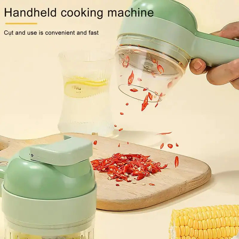 Portable 4-in-1 Electric Vegetable Chopper Set