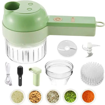 Portable 4-in-1 Electric Vegetable Chopper Set